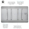 Trendi Artistic Modern Glossy 4 Gang 2 Way Stainless Steel