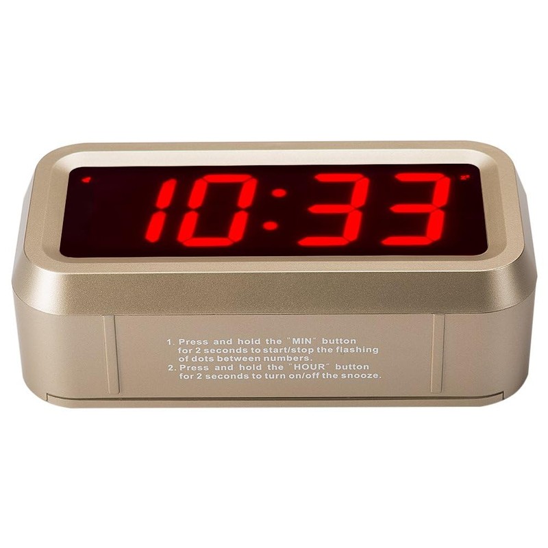 Timegyro Alarm Clock for Bedrooms, LED Digital Clock Battery Operated