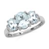 Silvershake 1.76 CTW 3 Stone Genuine Oval Shape Light Blue