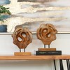 WELLAND Set of 2 Teak Abstract Handmade Sculpture Live Edge