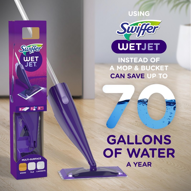 Swiffer WetJet Hardwood and Floor Spray Mop Cleaner Starter Kit,