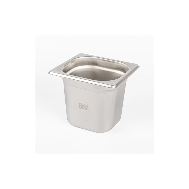 Baki Stainless Steel Gastronorm Container 1/6 Food Pan 65, 100,