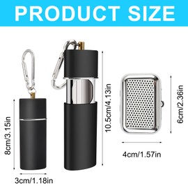 Rairsky Pack of 2 Pocket Ashtray Odour-Proof with Lid, Travel Ashtray Made of Metal Mini Portable Ashtray for On the Go Ashtray (Black and Silver)