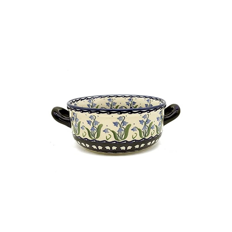 Bunzlauer Soup Bowl 15 cm with Handles Campanula Blue