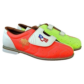 Ladies Glow TCRGV Cobra Rental Bowling Shoes- Hook and Loop Neon Yellow/Orange/White 11 1/2 M US