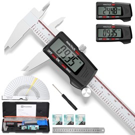 Housolution Digital Caliper 6 Inch, Caliper Measuring Tool with Large LCD Screen, Inch/MM, 4 Measuring Ways, Auto-Off LCD Stainless Steel Micrometer Vernier Caliper for Printing Jewelers Woodworkers