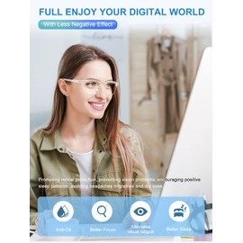 Blue Light Glasses for Men and Women Computer Glasses Gaming Glasses Blue Light Blocking Eye Strain Release (Glossy Black/Black Rim)