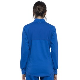 Cherokee Womens Zip Up Scrub Jackets with Breathable Mesh and Shirttail Hemline WW301, M, Royal