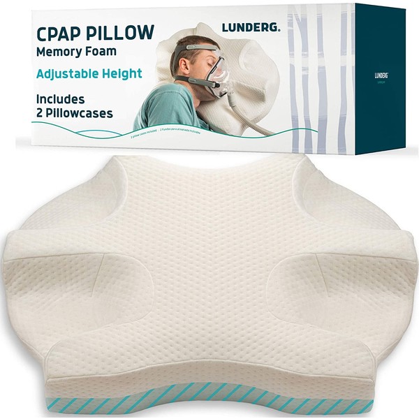 Lunderg CPAP Pillow for Side Sleepers - Includes 2 Pillowcases