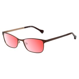 Calabria Carmen Rectangular Pink Tint FL-41 Reading Glasses +0.25 Brown Women Blue Light Sensitivity Migraine FL41 Readers