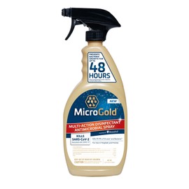 MicroGold Multi-Action Disinfectant Antimicrobial Spray Tested and Proven Effective to Kill the COVID-19 Virus, Kills 99.9% of Viruses and Bacteria, 24 Fluid Ounces, 1 Pack, Packaging May Vary