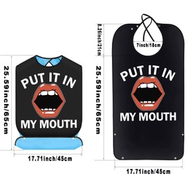 BWWKTOP Put It In My Mouth Adult Bibs With Crumb Catcher Gag Pranks Bib Gift Bachelor Party Bibs Adjustable Dining Eating Clothing Protectors For Adults Men Women (Put It In)