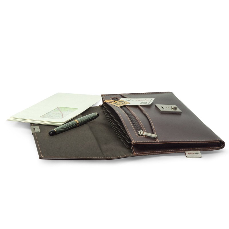 Jahn-Tasche A5 Brown Leather Travel Document Wallet - Model 1021
