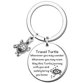 TTOVEN Travel Turtle Keyring,Travel Turtle Gifts,Travel Turtle Gifts for Women Men,Good Luck Gifts,Travel Turtle Gifts for Family Friends Graduation Gifts