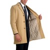 Haggar Men's Mid-Length Single Breasted Brushed Twill Topcoat, Camel, Small