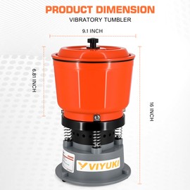 VIYUKI 9LBS Vibratory Tumbler Polishing Machine for Rocks/Metal Parts/Screw