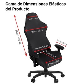 FÁCIL&VIVIR Funda para Silla de Juegos Elásticas con Reposabrazos y Fundas para Silla Giratoria, Silla de Juegos, Silla de Computadora, Negro