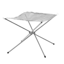 Outdoor Portable Fire Pit Folding Bonfire Rack Camping Barbecue Mesh Burning Stand M 42x42cm/16.5x16.5in