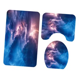 FELTECHELECTR Non- Bathroom Mat Set Soft Washroom Carpets Toilet Seat Lid Cover Highly Absorbent and Easy to Clean Mats for Use Design