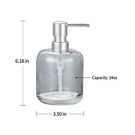 Indecor Home Glass Soap Pump Dispenser, Refillable Soap Dispenser for Bathroom, Kitchen, and Countertop, Elegant Durable Design with Pump, Eco Friendly Glass, Stylish Home Décor Accessory, Blue