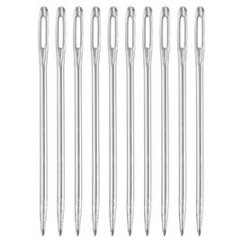 uxcell 50Pcs Large Eye Needles, 2.09" 1.6mm High Carbon Iron Embroidery Thread Needle Sewing Big Eye Needle Knitting Needles for Hand Sewing Art Crafts, Silver