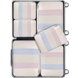 BAGAIL 6 Set Packing Cubes Various Sizes Packing Organizer for Travel Accessories Luggage Carry On Suitcase-Beige