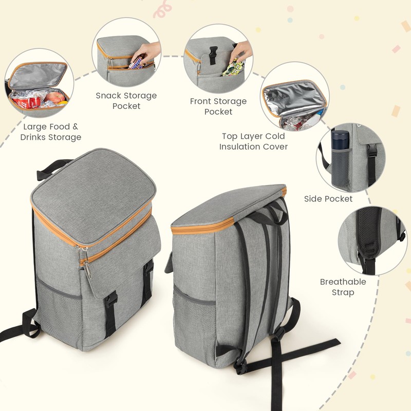 Cooler Backpack Soft Insulated Leak Proof 30 Cans Insulated Backpack