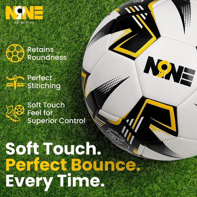 NINE Premium Quality Footballs Striker - Size 3, 4, 5