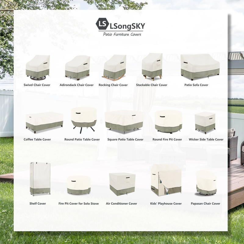 LSongSKY Outdoor Coffee Table Cover,Waterproof Rectangular Patio Small Side Table