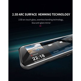 LFGUD 11.66" 2K QHD Mirror Dash Cam with 64G SD Card, 2.5d arc Touch Glass, Waterproof Backup Rear View Mirror Camera, Front and Rear Dual Driving Recorder for Car