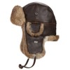 frr Vintage Rodeo Leather Rabbit Fur Aviator Hat (L) Brown