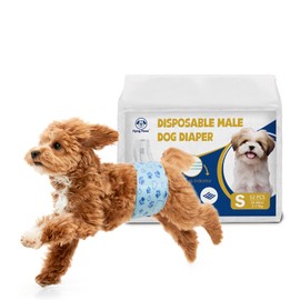 Male Dog Diapers with Wetness Indicator, Disposable Belly Band for Puppy Male Diapers, Doggie Wraps for Puppy Training, Incontinence (S, 52 Count)