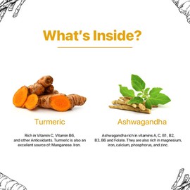 BLUE TEA - Turmeric Ashwagandha Herbal Tea - 15 Plant Based Tea Bags || AYURVEDIC BLEND || Immunity Booster - Natural Ingredients- Caffeine Free- Non-GMO - Vegan - Gluten Free | Reusable Tin Pack