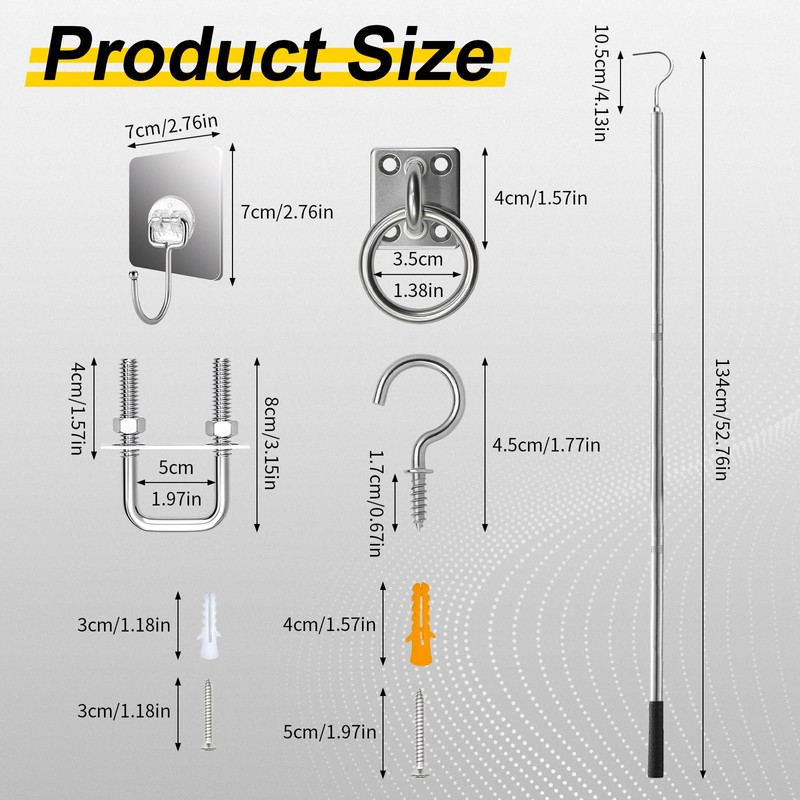 Attic Pull Down Hook System Kit - Heavy Duty Ladder