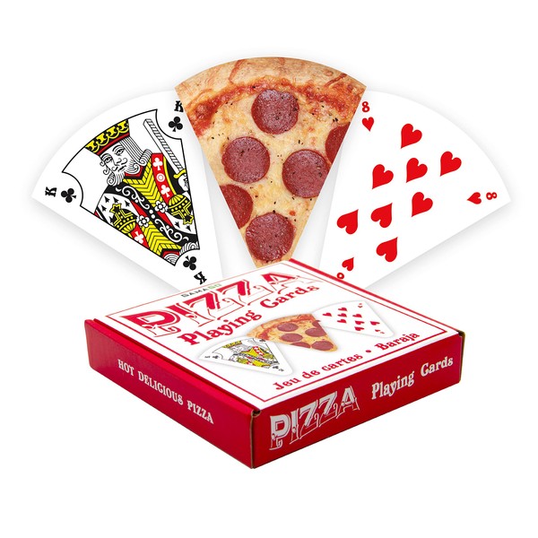 GAMAGO Pizza Playing Cards - Pizza Shaped Deck of Cards to Play Your Favorite Card Games