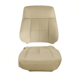 Lskioer Front Driver Side Bottom & Top Lean Back Perforated Leather Seat Cover Tan Fits for Lincoln Navigator 2007-2014, Car Seat Protector Replacement Cover