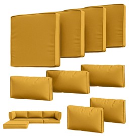 Tounosnt 9Pcs Outdoor Chair Cushions Covers Waterproof Anti-Fading for 5 Pack Patio Set Cushion Slipcovers, Outdoor Furniture Protector Cover Replacement(Cover Only)