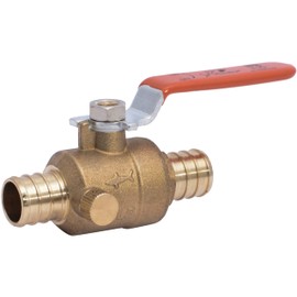 SharkBite 3/4 Inch Crimp Ball Valve with Drain, Brass Plumbing Fitting, PEX Pipe, PE-RT, 24613LFA
