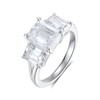 Jaransheti Moissanite Engagement Ring For Women 3ct Emerald Cut 3-Stone