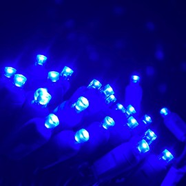 yongzhenlite 50 Count Wide Angle 5MM Mini LED Christmas Lights,Led String Lights for Outdoor and Indoor Christmas Trees Decoration,Holiday Lights,Green Wire,17Feet,UL Listed (Blue Color)