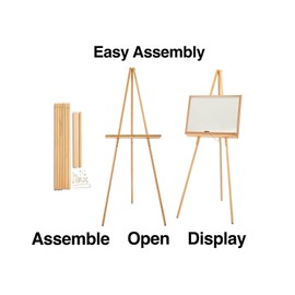 Quartet Display Easel, Hardwood, 64" Tall, 24" Display Ledge, 30 Lbs. Max. Weight, Natural Oak Finish (41EL)