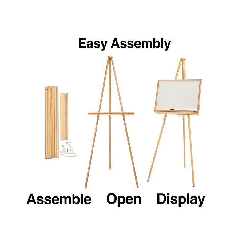 Quartet Display Easel, Hardwood, 64" Tall, 24" Display Ledge, 30
