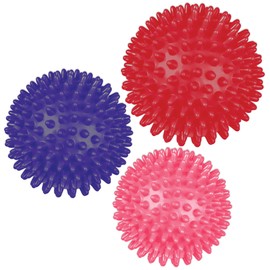 Spiky Massage Balls Combo - Plantar Fasciitis, Trigger Point, Deep Tissue, Myofascial Release, Stress Ball, Yoga Pilates Exercise, Rehab Phyiso, (Pink, Purple, Red, 7.5cm, 8cm, 10cm)