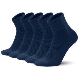 SERISIMPLE Men’s Bamboo Viscose Ankle Quarter Thin Socks Breathable Soft Summer Mesh Design, Anti-Odor Casual Dress 5 Pairs (US, Alpha, X-Large, Regular, Regular, Navy blue)