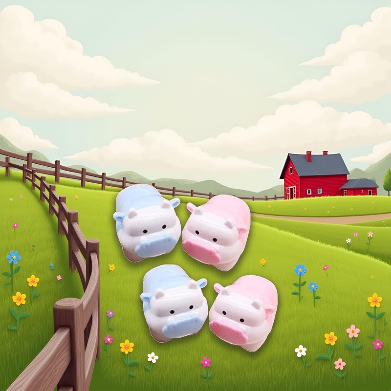 2 Pcs Cute Pig Cattle Design Sharpener Cow Ox Kawaii