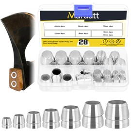 Mardatt 28Pcs Safety Round Handle Wedges Hammer Handle Axe Hand Wedge Metal Wedge Round Steel Wedge for Axe Claw Hammer Sledge, Mauls Handle Wedge Kit(0.31/0.39/0.47/0.55/0.63/0.71/0.79 Inch)