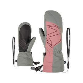 Ziener Lavalino Children's Ski Mittens/Winter Sports, Waterproof, Long Cuff, Green Mud, 7