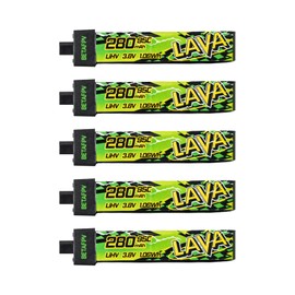 BETAFPV 5pcs Lava II 1S 280mAh LiHV Battery 3.8V 95C with BT2.0 Connector