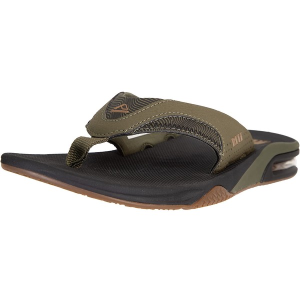 Reef Fanning Print Flip Flops Toe Separator (Olive Swell, Numeric_46),