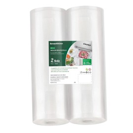 Bonsenkitchen Vacuum Sealer Roll Bags, 11"x50' 2-Pack, BPA-Free, Commercial Grade, Customizable for Food Storage & Sous Vide, VB3210